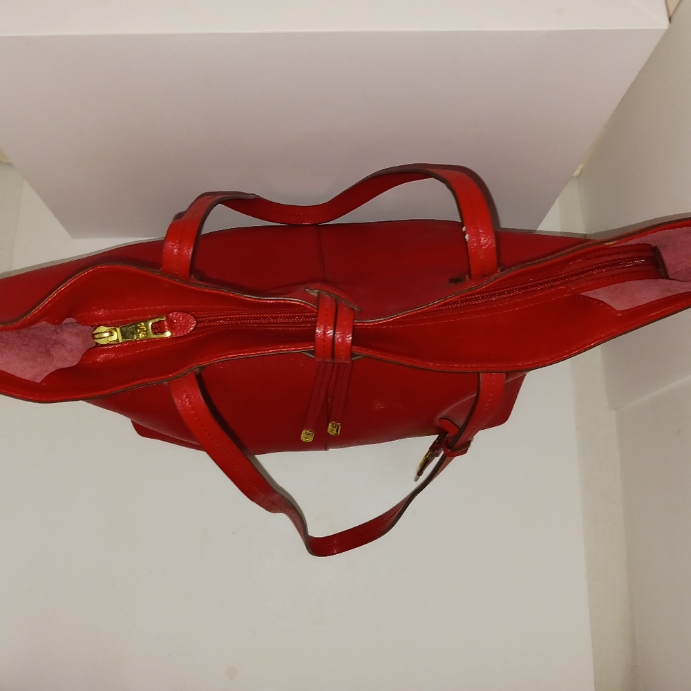 Ralph Lauren Red Leather "Crawley" Tote Bag - Picture 3 of 10